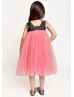 Square Neck Pink Tulle 3D Flowers Sweet Flower Girl Dress